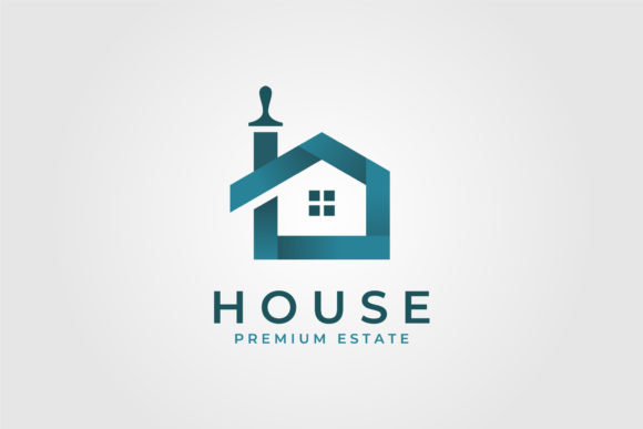 Colorful House Brushes Logo Creative