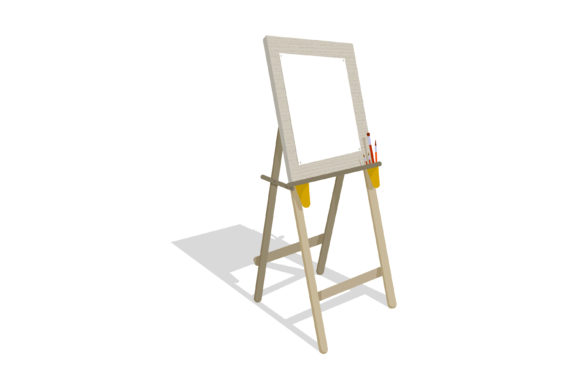 Easel for Painting: Brushes & Glass