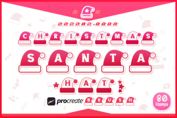 Enhancing Holiday Digital Art with the Procreate Brush Stamp Christmas SantaHat Collection