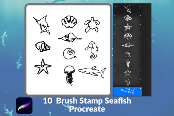 Evaluating the 10 Seafish Brush Stamp Procreate Set for Digital Illustration