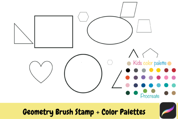 Geometry Brush Stamps for Procreate iPad