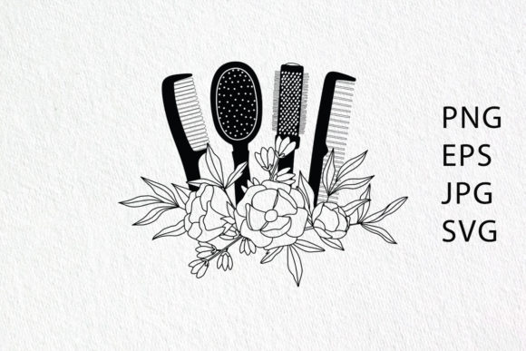 Hair Stylists Logo: Combs & Brushes