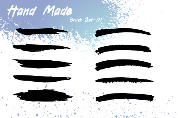 Hand Made Abstract Brush Stroke Set