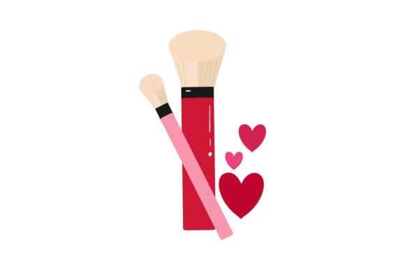 Makeup Illustration with Two Brushes