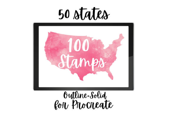 Strategic Visual Communication: Leveraging 50 States for Procreate - 100 Stamps for Branding and Design Efficiency