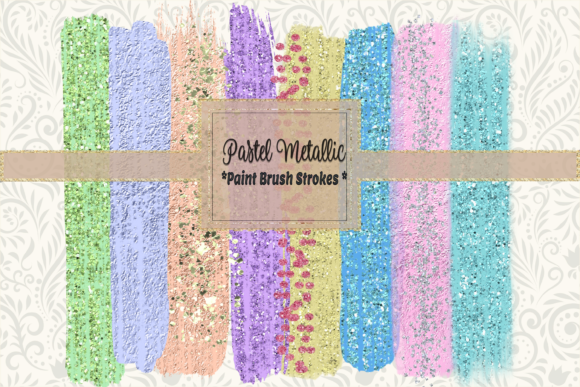 Ten Pastel Metallic Paint Brush Strokes: Strategic Design Assets for Brand Differentiation