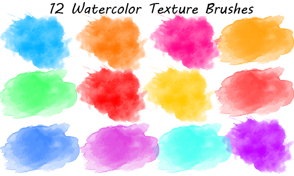 Watercolor Texture Brushes 12 PNG